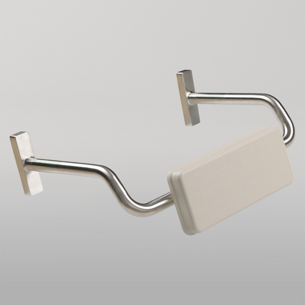 Metlam Curved Rail Padded Backrest In Satin Stainless Steel