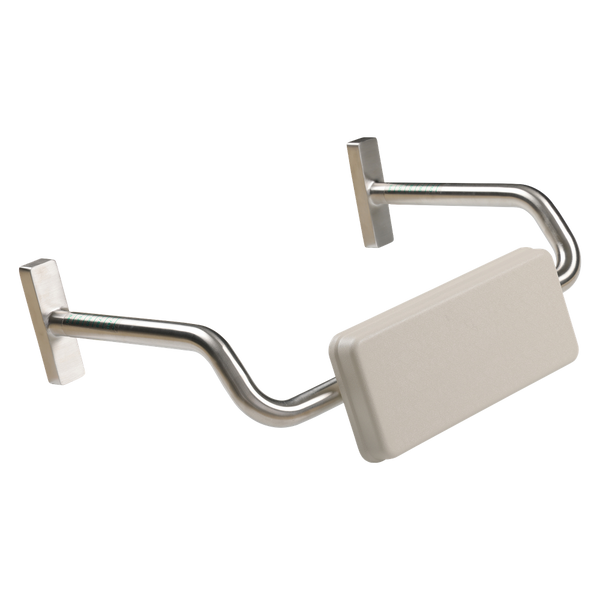 Metlam Curved Rail Padded Backrest In Satin Stainless Steel