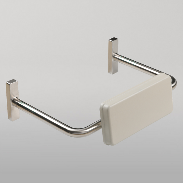 Metlam Straight Rail Padded Backrest In Satin Stainless Steel