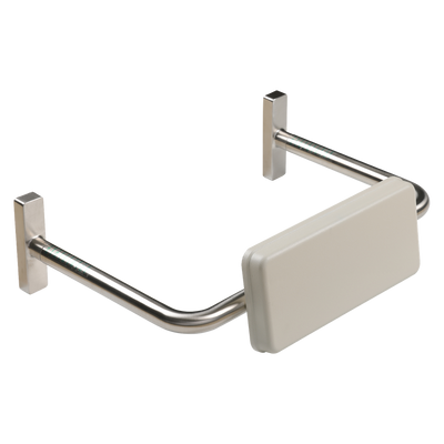 Metlam Straight Rail Padded Backrest In Satin Stainless Steel