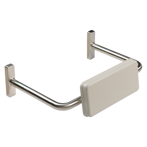 Metlam Straight Rail Padded Backrest In Satin Stainless Steel