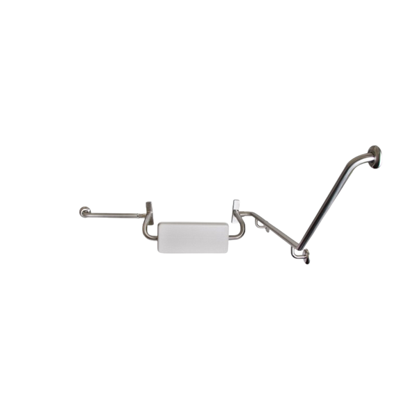 Metlam 40 Degree Grab Rail And Backrest Set Left Hand In Satin Stainless Steel