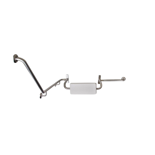 Metlam 40 Degree Grab Rail And Backrest Set Right Hand In Satin Stainless Steel