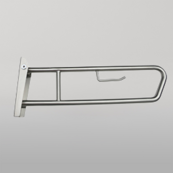 Metlam Pull Down Grab Rail With Toilet Roll Holder In Satin Stainless Steel