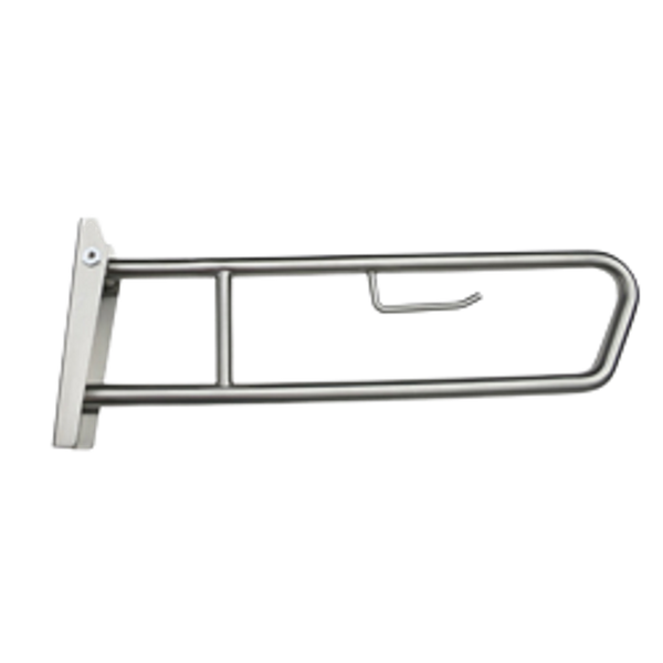 Metlam Pull Down Grab Rail With Toilet Roll Holder In Satin Stainless Steel