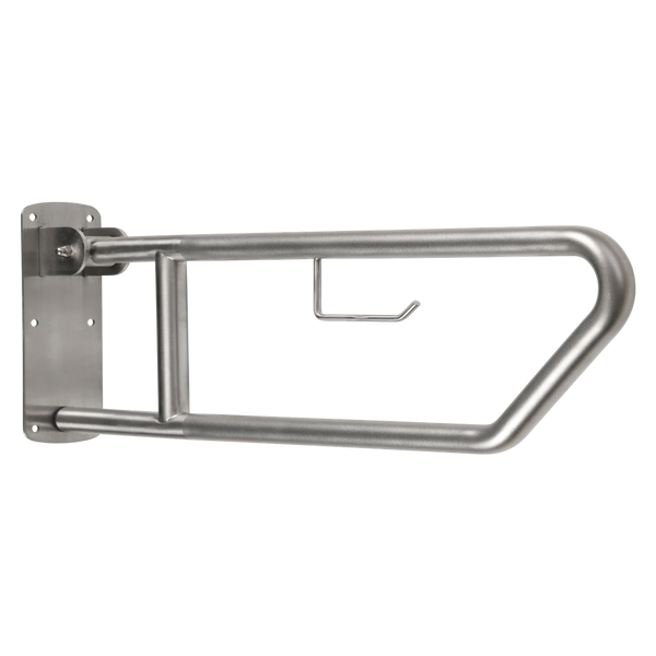 Metlam Pull Down Peened Grab Rail With Toilet Roll Holder
