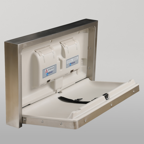 Metlam Surface Mounted Horizontal Baby Change Station In Stainless Steel