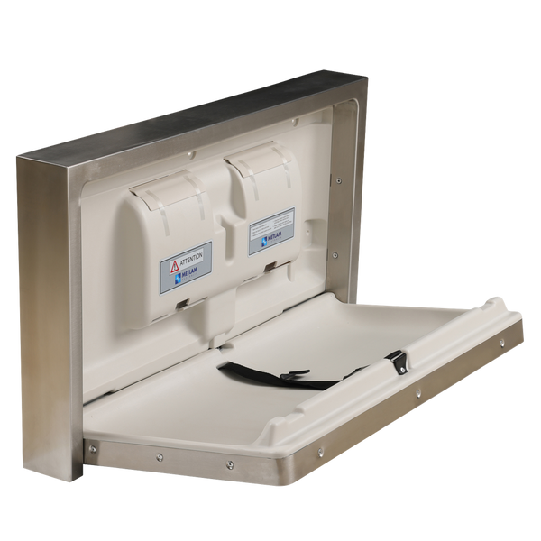 Metlam Surface Mounted Horizontal Baby Change Station In Stainless Steel