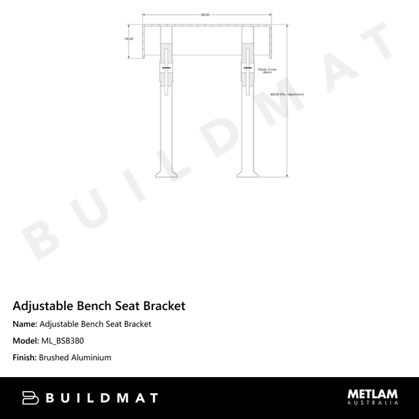 Metlam Adjustable Bench Seat Bracket