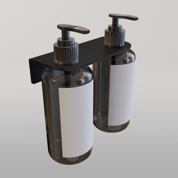 Metlam Double Soap Bottle Holder In Designer Black