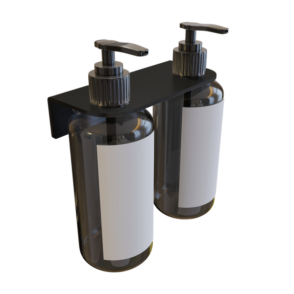 Metlam Double Soap Bottle Holder In Designer Black