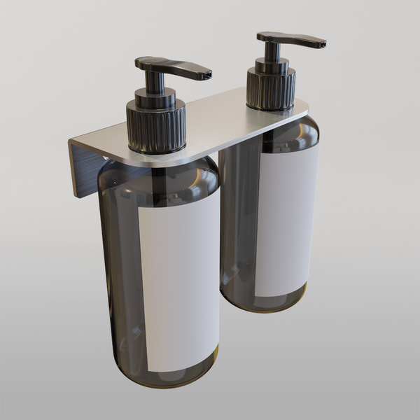 Metlam Double Soap Bottle Holder In Satin Stainless Steel