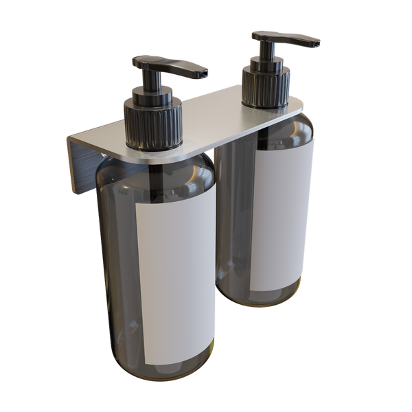 Metlam Double Soap Bottle Holder In Satin Stainless Steel