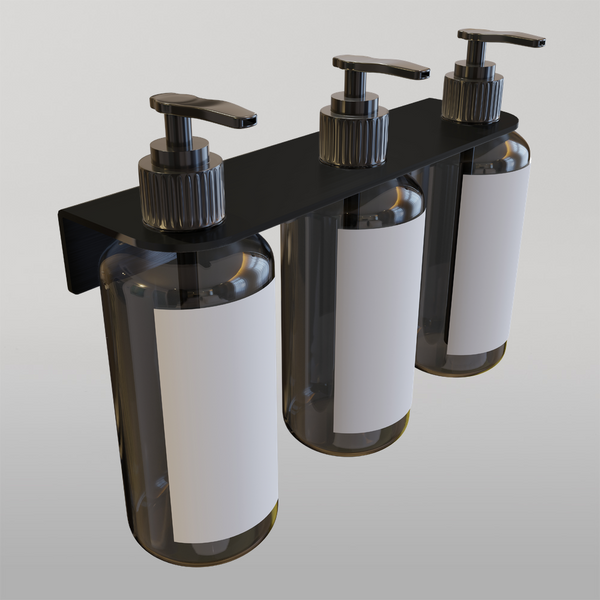 Metlam Triple Soap Bottle Holder In Designer Black