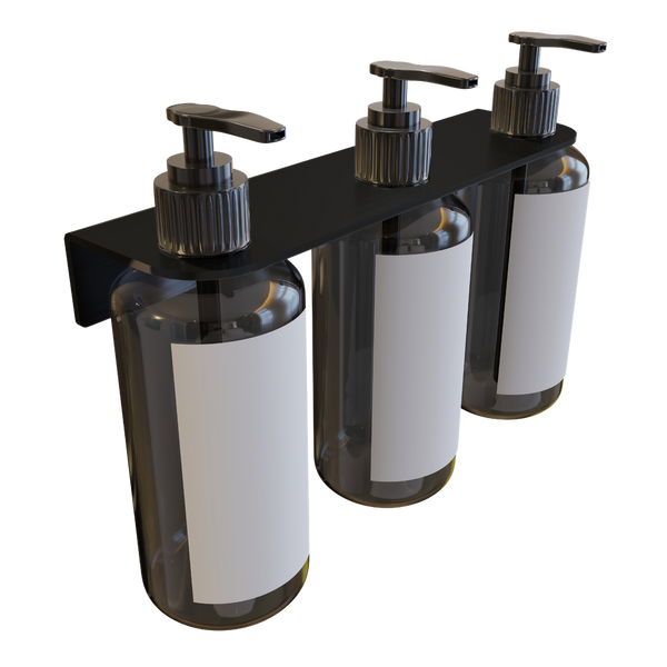 Metlam Triple Soap Bottle Holder In Designer Black