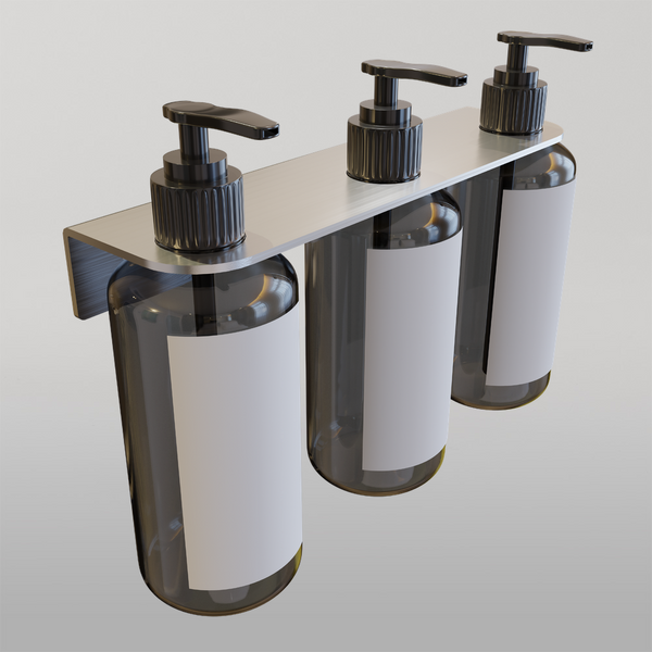 Metlam Triple Soap Bottle Holder In Satin Stainless Steel