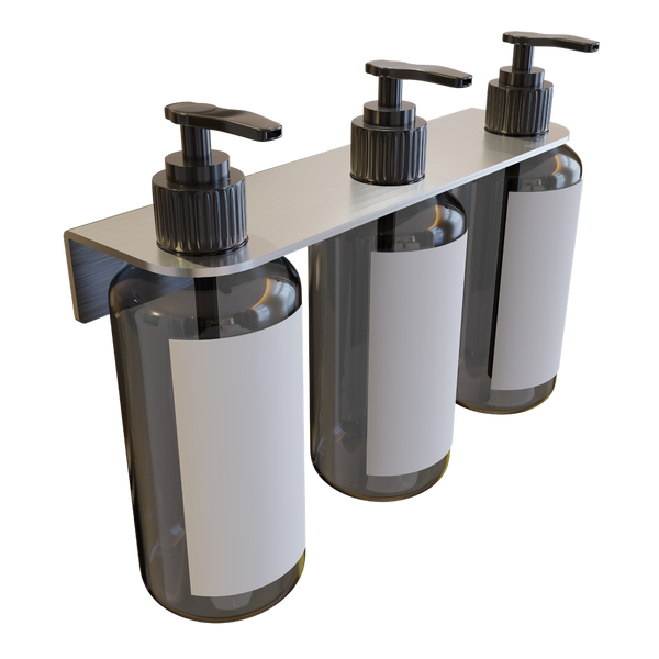 Metlam Triple Soap Bottle Holder In Satin Stainless Steel