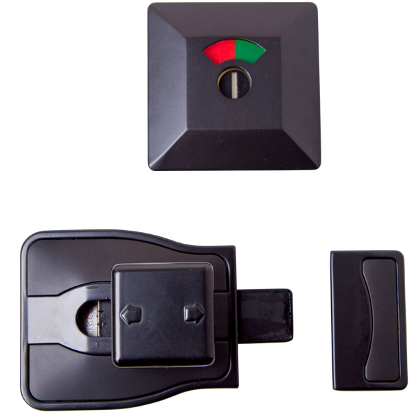 Metlam Moda Lock And Emergency Release Indicator Set In Designer Black