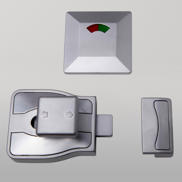 Metlam Moda Lock And Indicator Set In Satin Chrome Plate