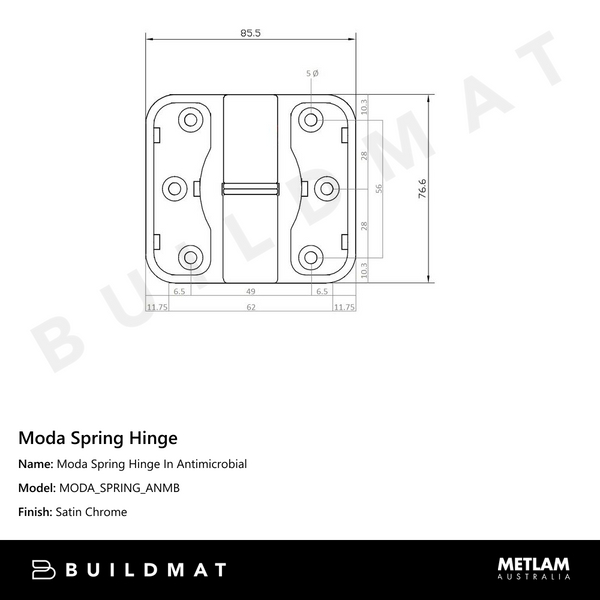 Metlam Moda Spring Hinge In Antimicrobial