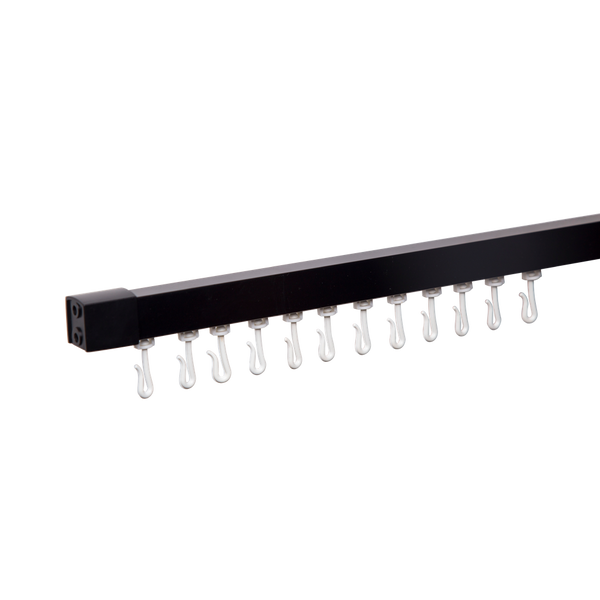 Metlam 1200mm Micro Shower Straight Curtain Track In Designer Black