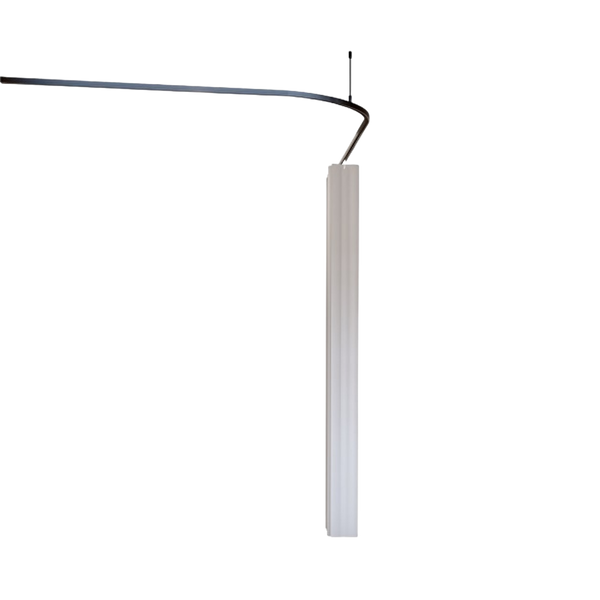 Metlam 1600mm L Bend Shower Curtain Track System In Designer Black