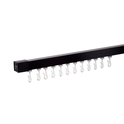 Metlam 2000mm Micro Shower Straight Curtain Track In Designer Black