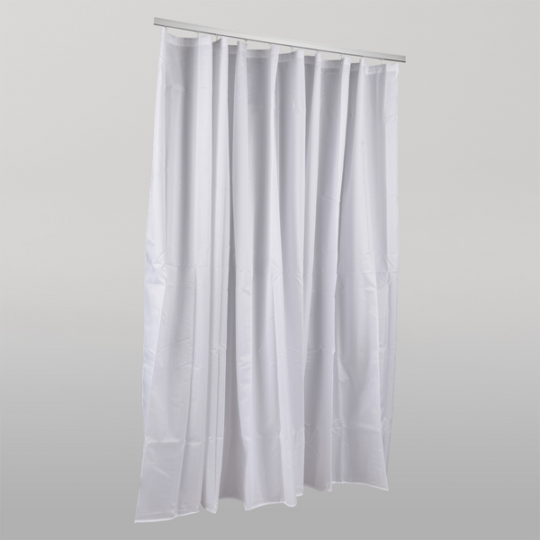 Metlam 1800mm White Nylon Taffeta Shower Curtain