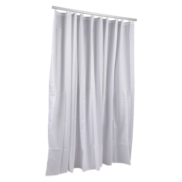Metlam 2000mm White Nylon Taffeta Shower Curtain