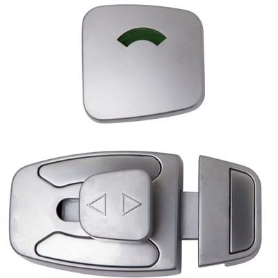 Metlam Sera Slide Lock And Indicator Set In Satin Chrome Plate