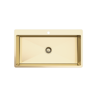 Alma Mila 900x500 XXLarge Single Bowl Tap Landing Sink Brushed Brass Gold