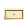 Alma Mila 900x500 XXLarge Single Bowl Tap Landing Sink Brushed Brass Gold
