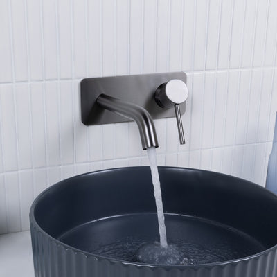 Mira Brushed Gunmetal Wall Mixer and Spout