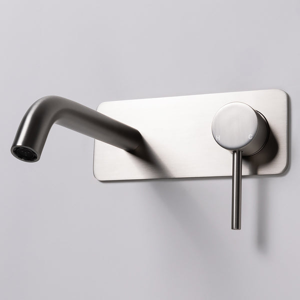 Alma Mira Brushed Nickel Wall Mixer and Spout