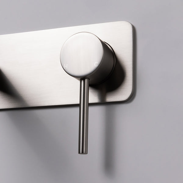 Alma Mira Brushed Nickel Wall Mixer and Spout