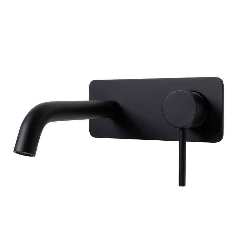 Mira Matte Black Wall Mixer and Spout