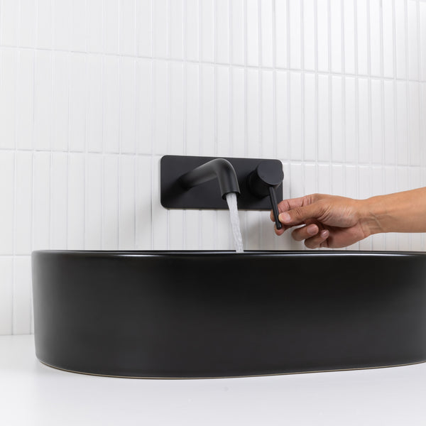 Alma Mira Matte Black Wall Mixer and Spout