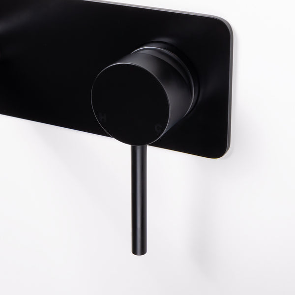 Alma Mira Matte Black Wall Mixer and Spout