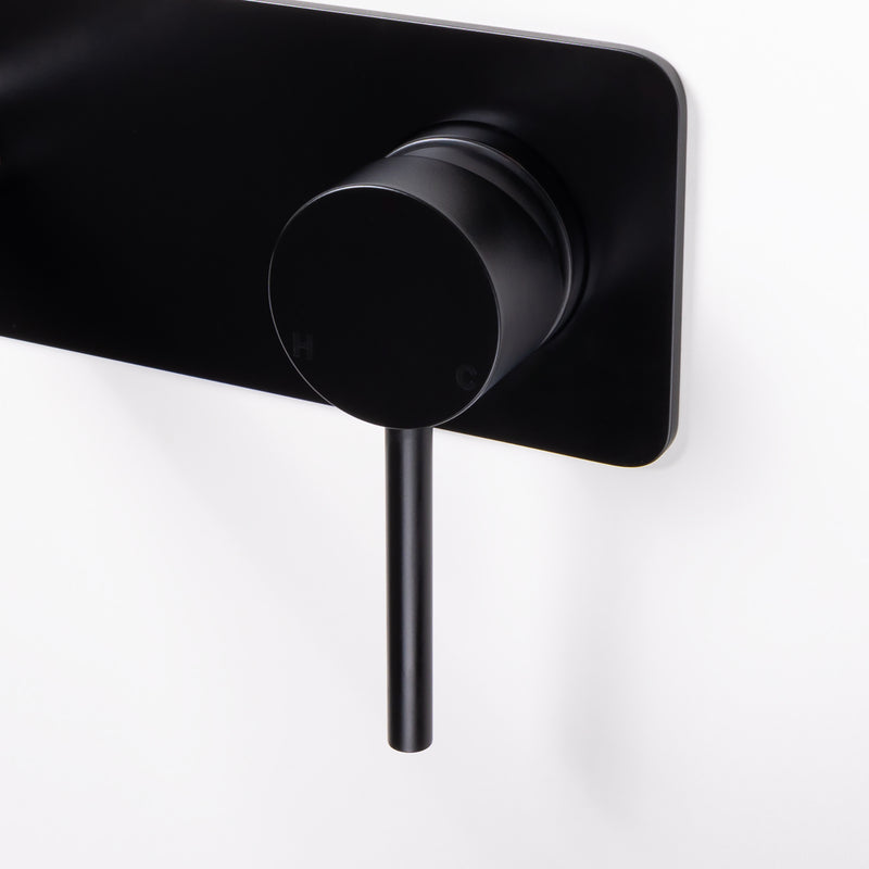 Mira Matte Black Wall Mixer and Spout