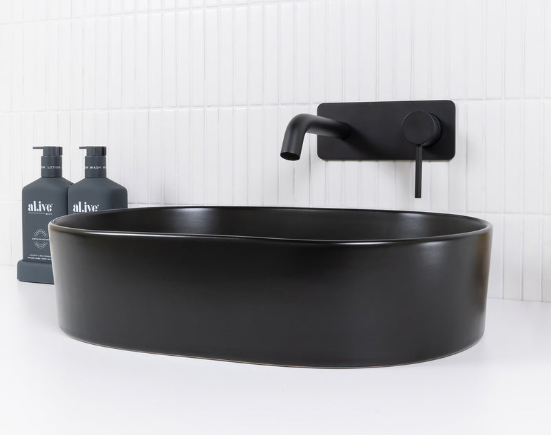 Mira Matte Black Wall Mixer and Spout