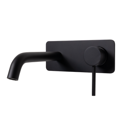 Mira Matte Black Wall Mixer and Spout