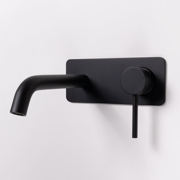 Alma Mira Matte Black Wall Mixer and Spout