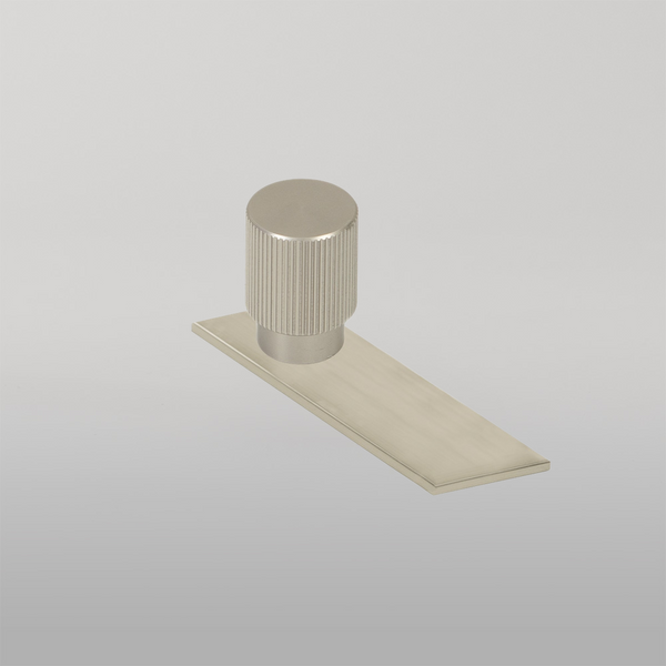 Momo Handles Momo Arpa Round Knob And Backplate 22mm Dull Brushed Nickel
