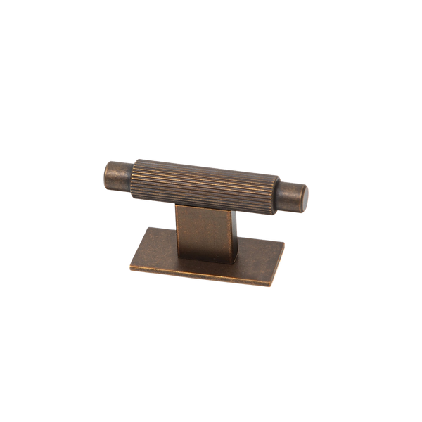 Momo Handles Momo Arpa T Knob And Backplate 70mm Antique Brass