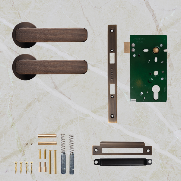 Momo Handles Aspen Solid Brass Mortice Lock Passage Lever Set Bronze