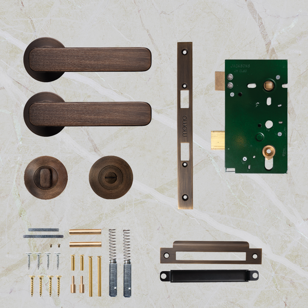 Momo Handles Aspen Solid Brass Mortice Lock Privacy Lever Set Bronze