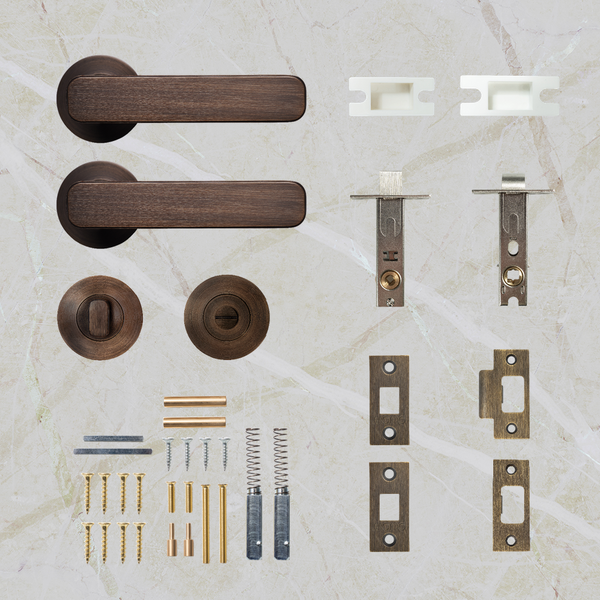 Momo Handles Aspen Solid Brass Tubular Latch Privacy Lever Set Bronze