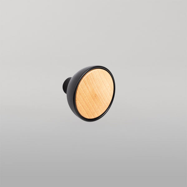 Momo Handles Momo Bol Knob 45mm Matte Black and Beech Wood