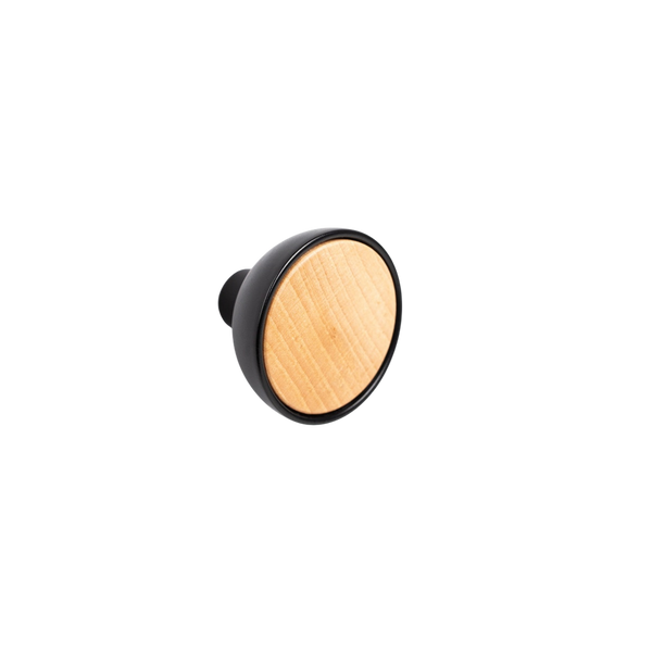 Momo Handles Momo Bol Knob 45mm Matte Black and Beech Wood