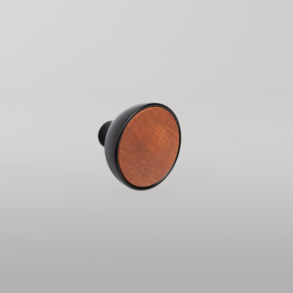 Momo Handles Momo Bol Knob 45mm Matte Black and Sapelli